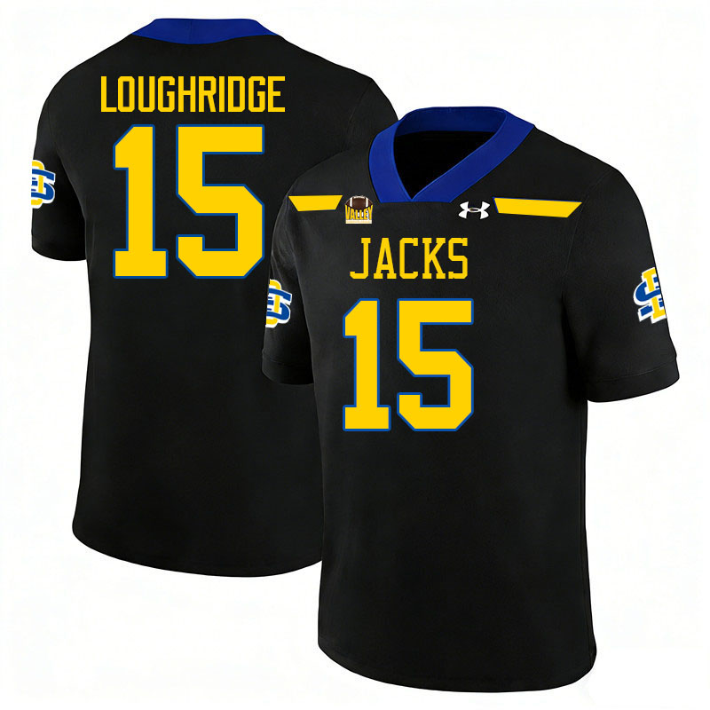 South Dakota State Jackrabbits #15 Julius Loughridge College Football Jerseys,Uniforms-Black